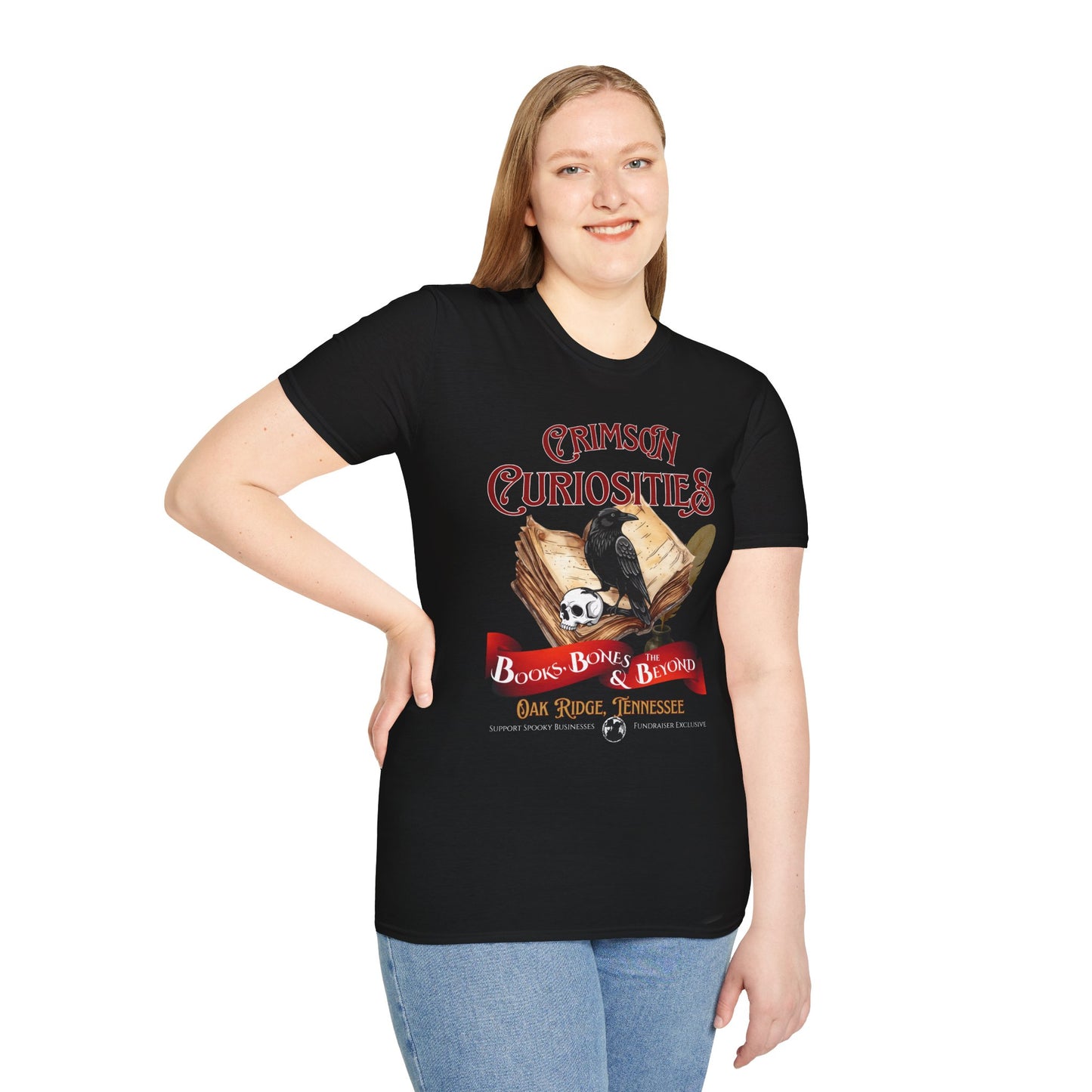 Crimson Curiosities Fundraiser T-shirt — Books, Bones & Beyond