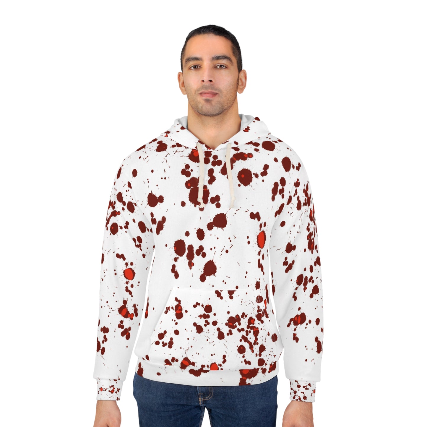 Blood Splatter Unisex Pullover Hoodie (AOP)