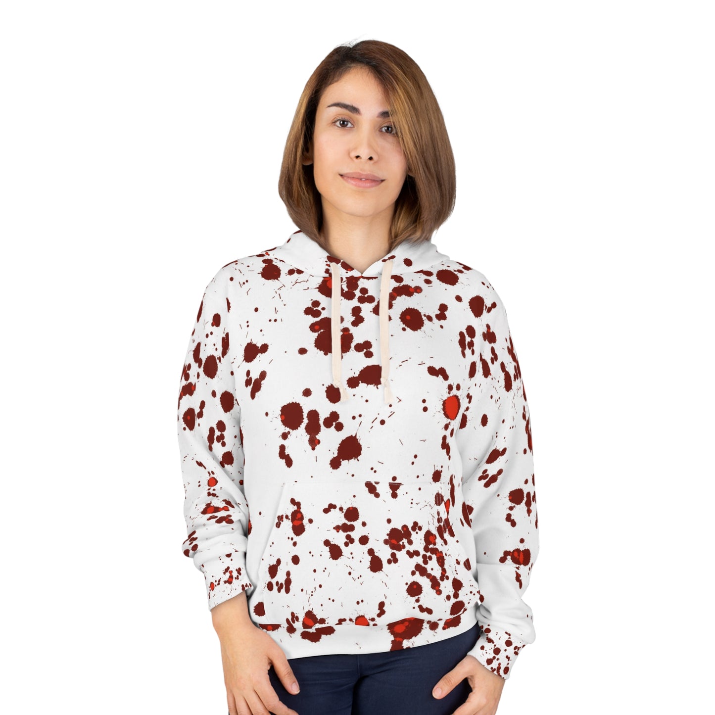 Blood Splatter Unisex Pullover Hoodie (AOP)