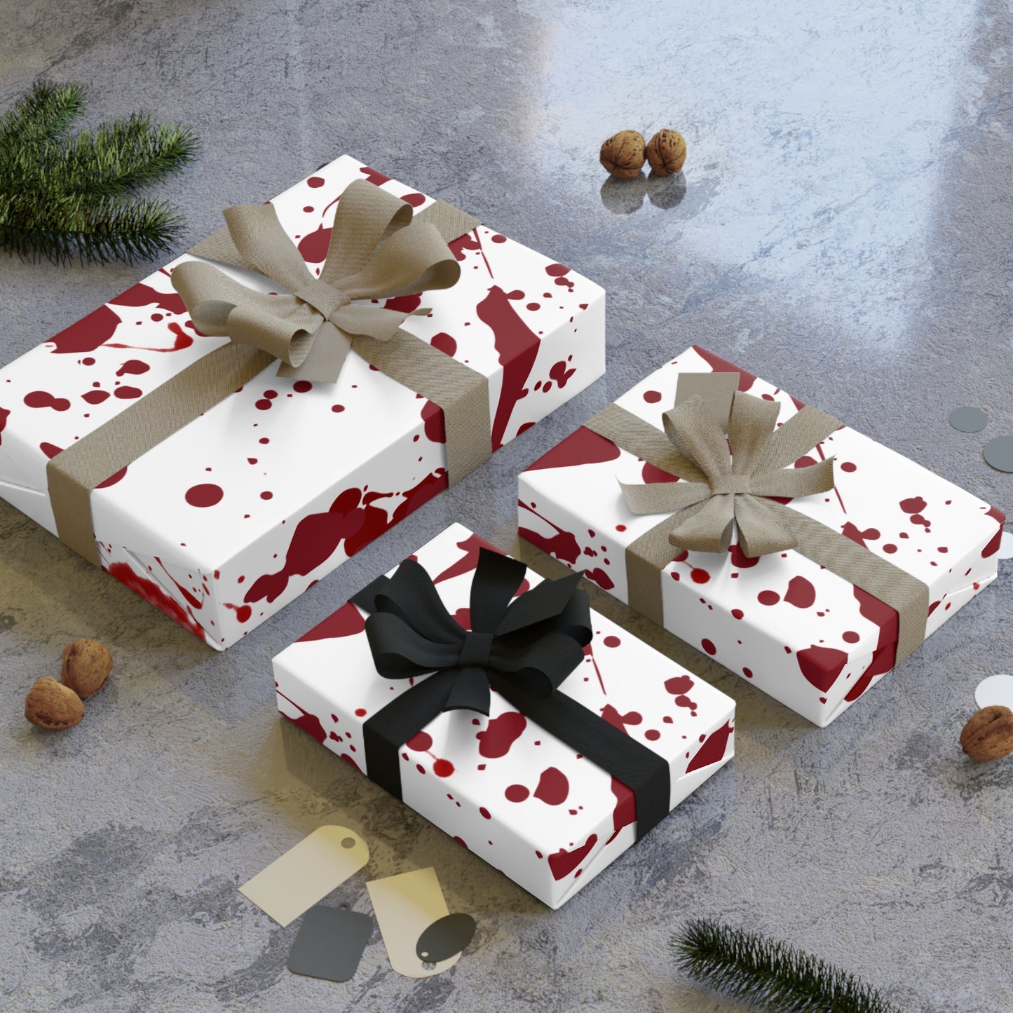 Splatter Gift Wrapping Paper Rolls, 1pc