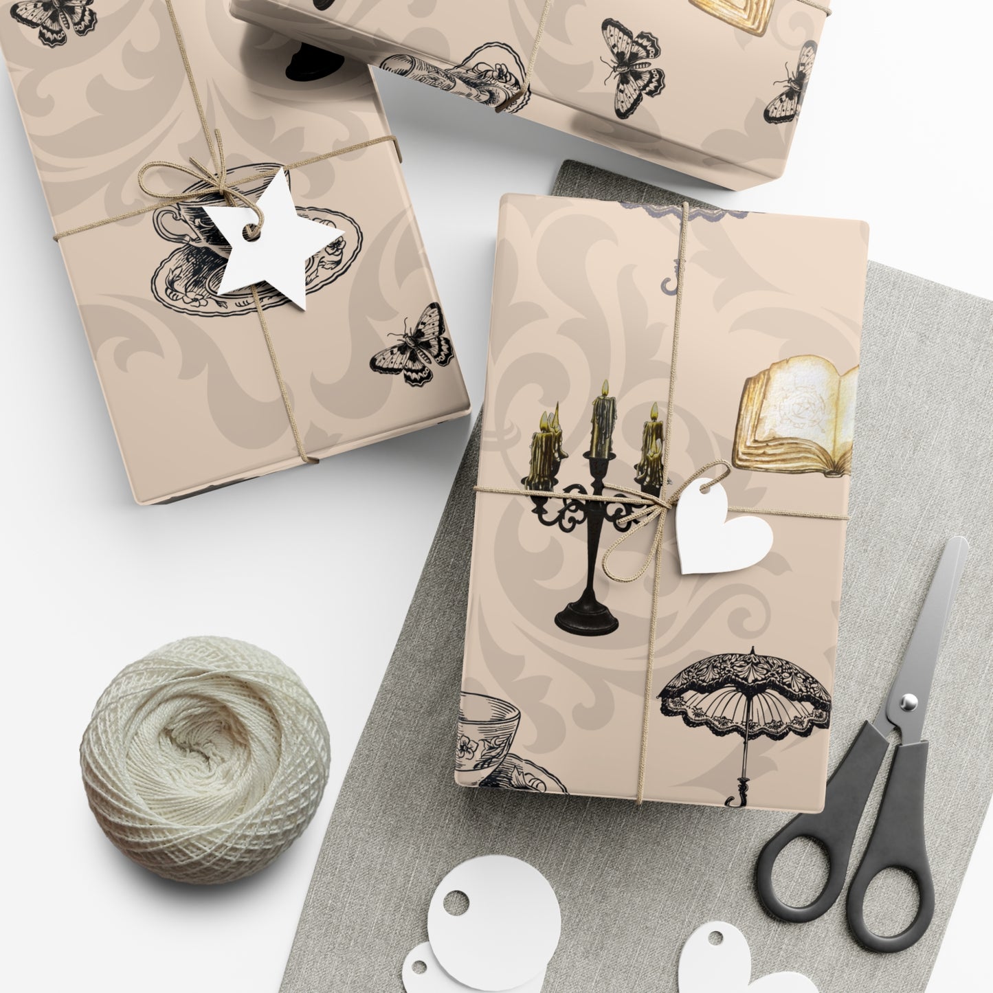 Gothic Dark Academia Victorian Wrapping Paper Yule Christmas Gothic Gift