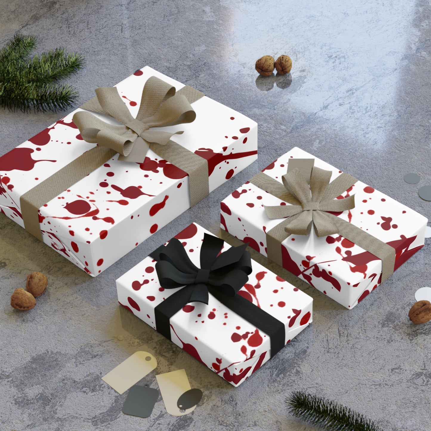 Splatter Gift Wrapping Paper Rolls, 1pc