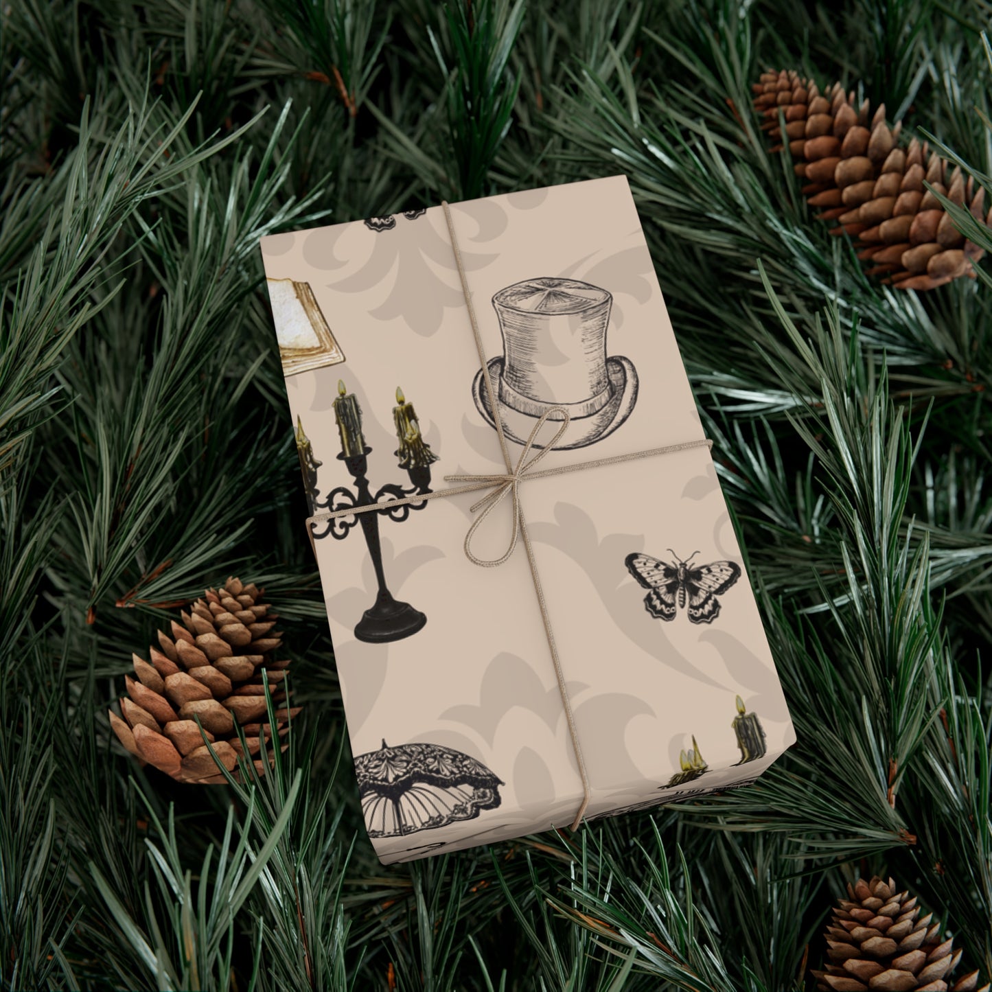 Gothic Dark Academia Victorian Wrapping Paper Yule Christmas Gothic Gift