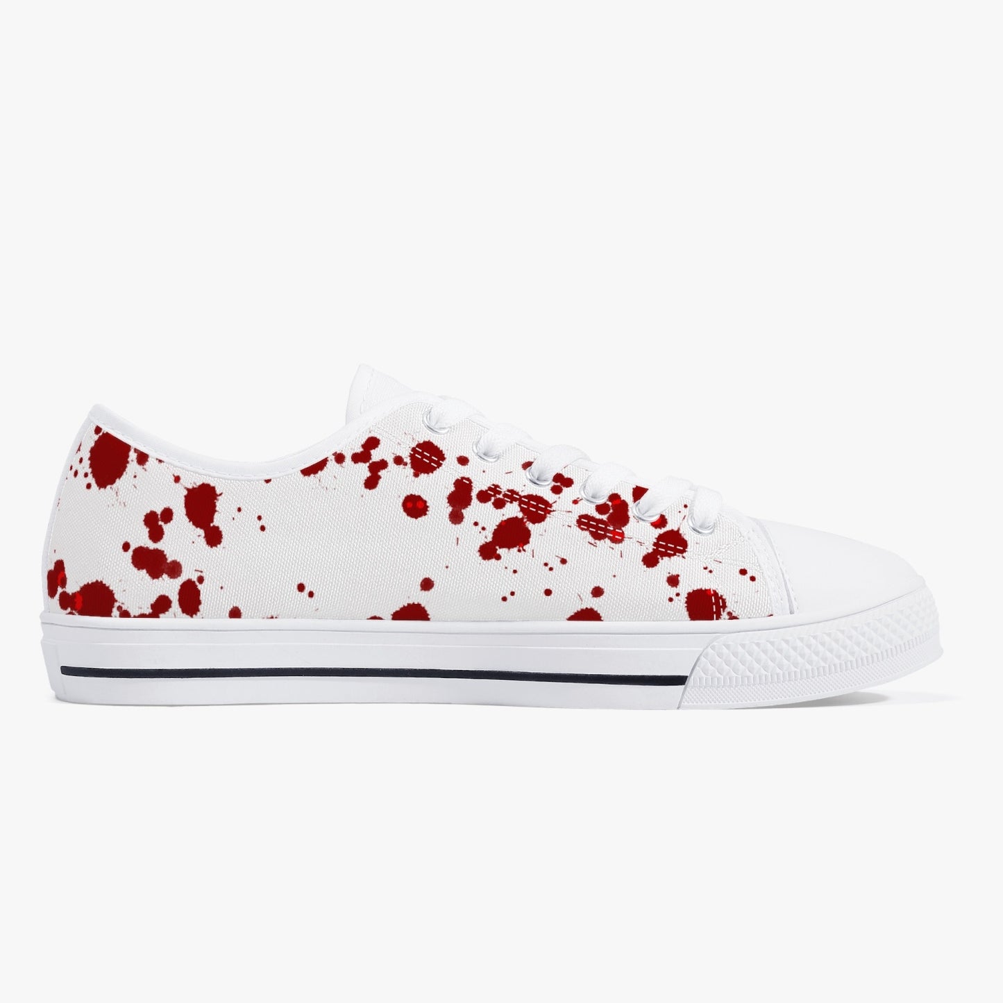 Splatter Halloween/Horror Low-Top Canvas Shoes - White