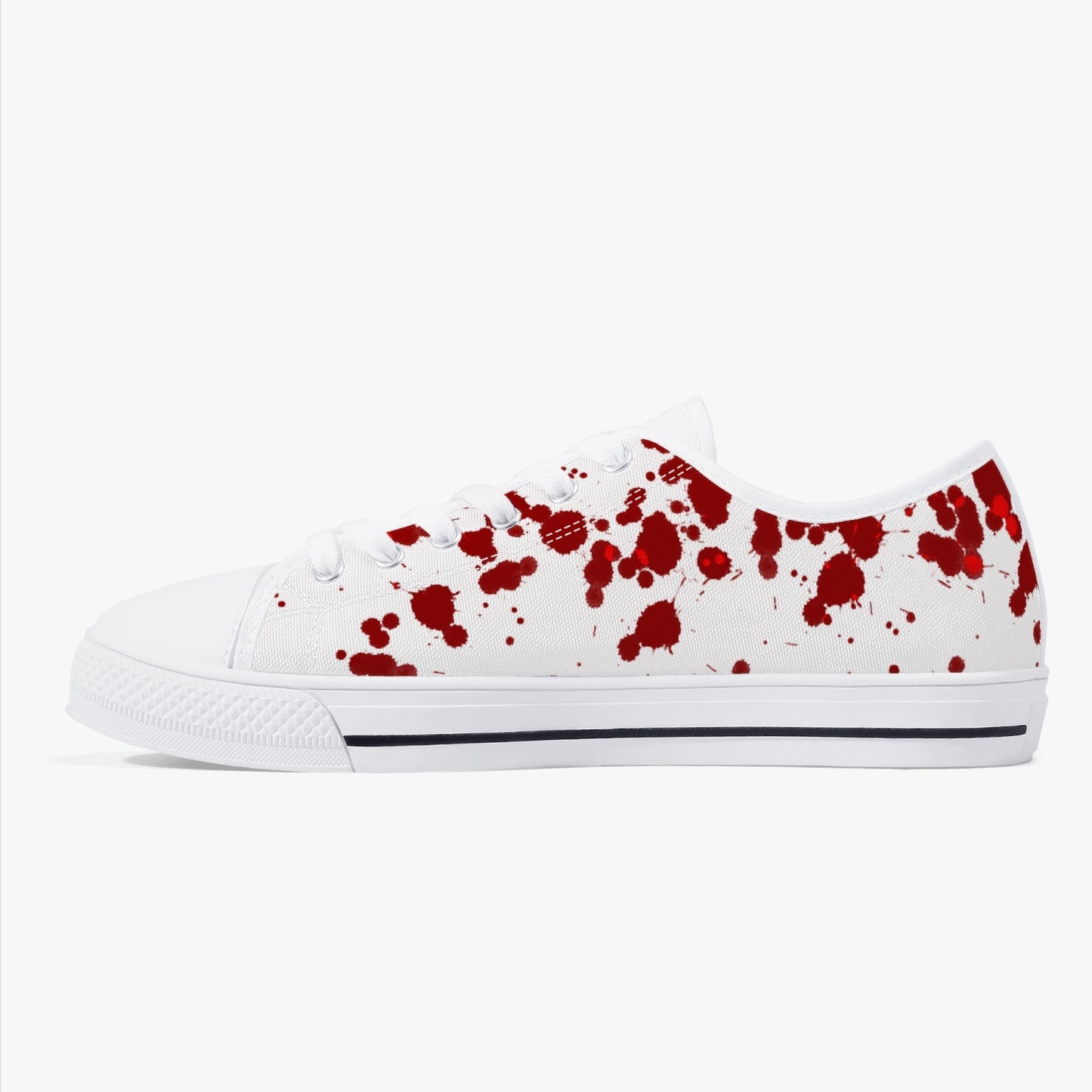Splatter Halloween/Horror Low-Top Canvas Shoes - White
