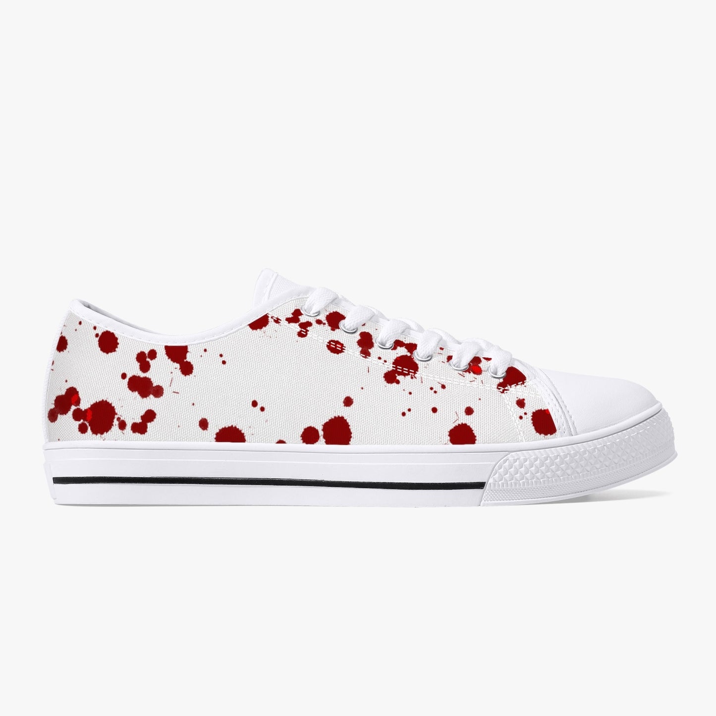 Splatter Halloween/Horror Low-Top Canvas Shoes - White