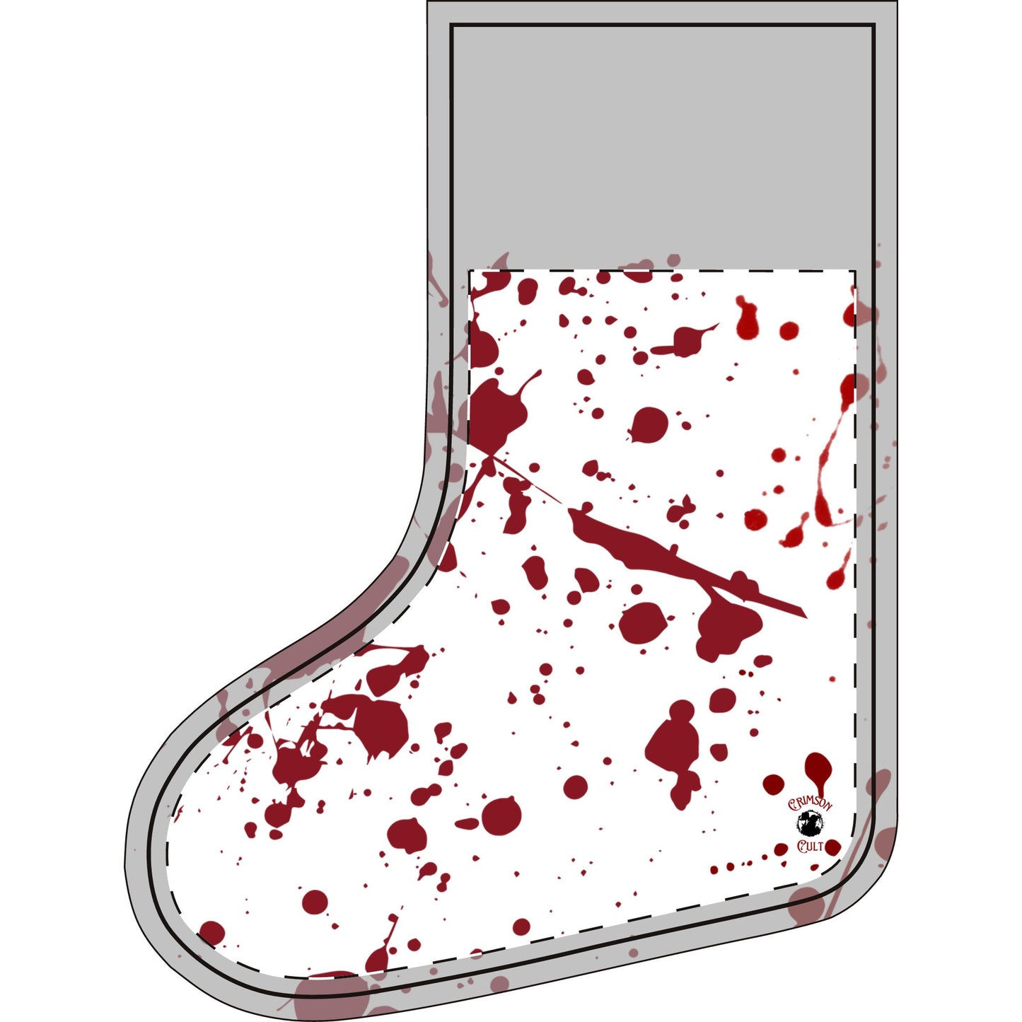 Blood Splatter Christmas Stocking (Linen)