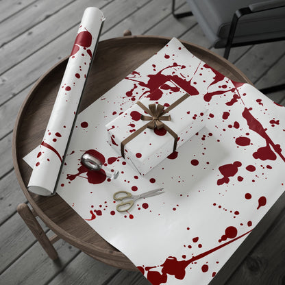 Artistic Blood Splatter Wrapping Paper | Unique Gift Wrap for Halloween, Parties, Cosplay, and Special Occasions