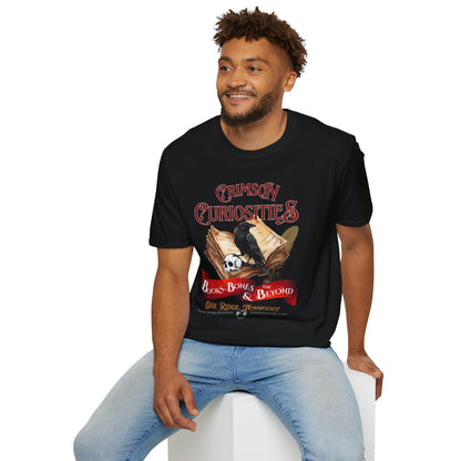 Crimson Curiosities Fundraiser T-shirt — Books, Bones & Beyond