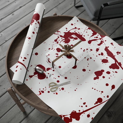 Artistic Blood Splatter Wrapping Paper | Unique Gift Wrap for Halloween, Parties, Cosplay, and Special Occasions