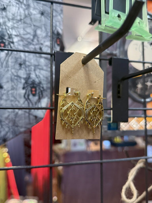 Golden Gothic Cathedral Earrings