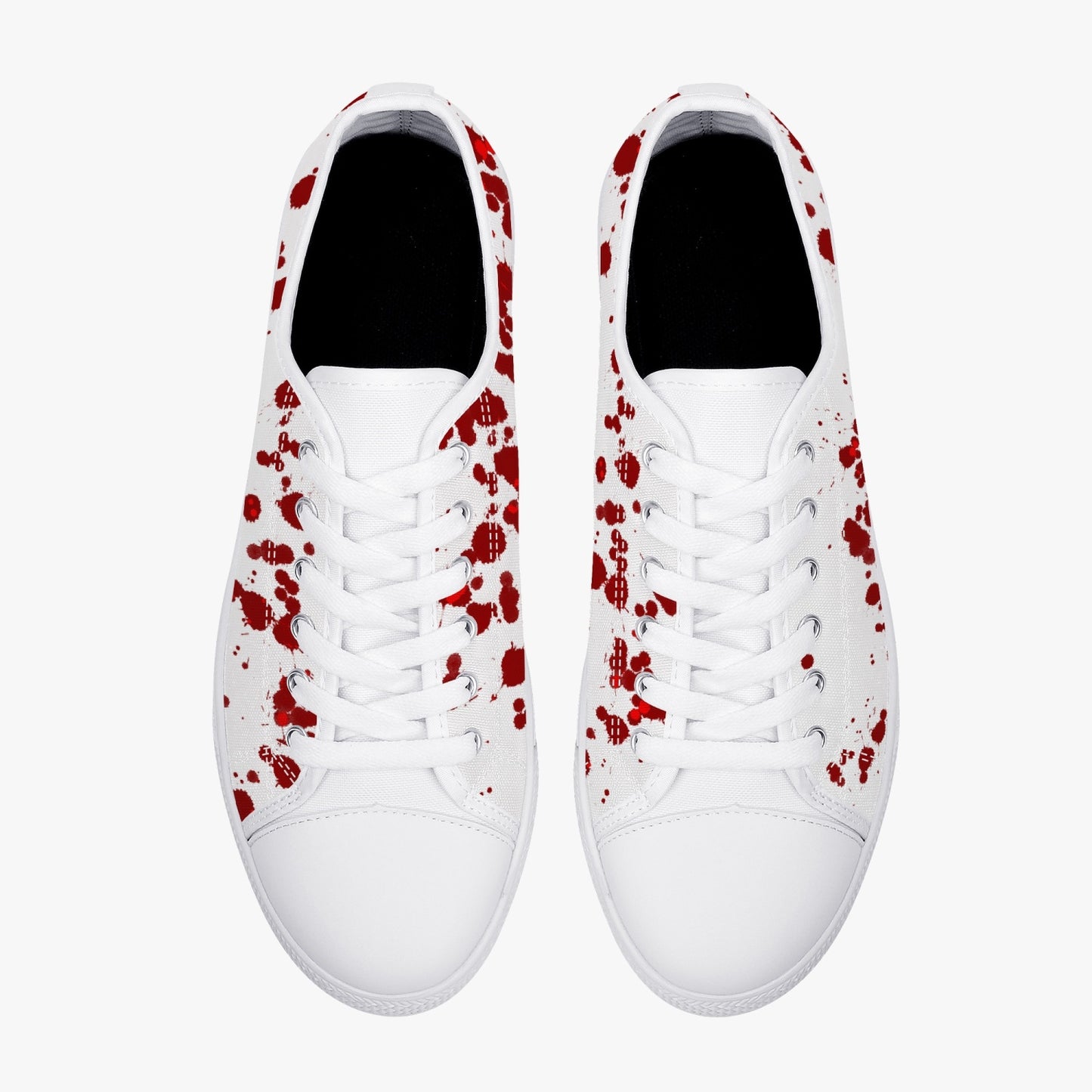 Splatter  Halloween/Horror Low-Top Canvas Shoes - White