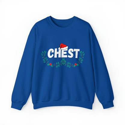 CHEST nuts Sweatshirt Couples Matching Funny Christmas Sweater