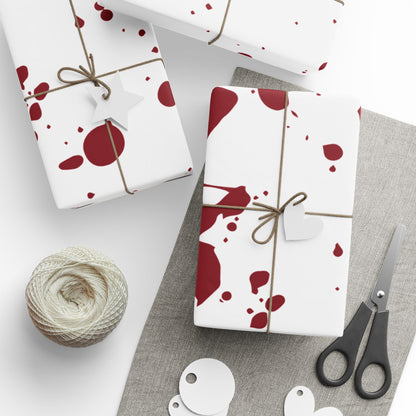 Artistic Blood Splatter Wrapping Paper | Unique Gift Wrap for Halloween, Parties, Cosplay, and Special Occasions