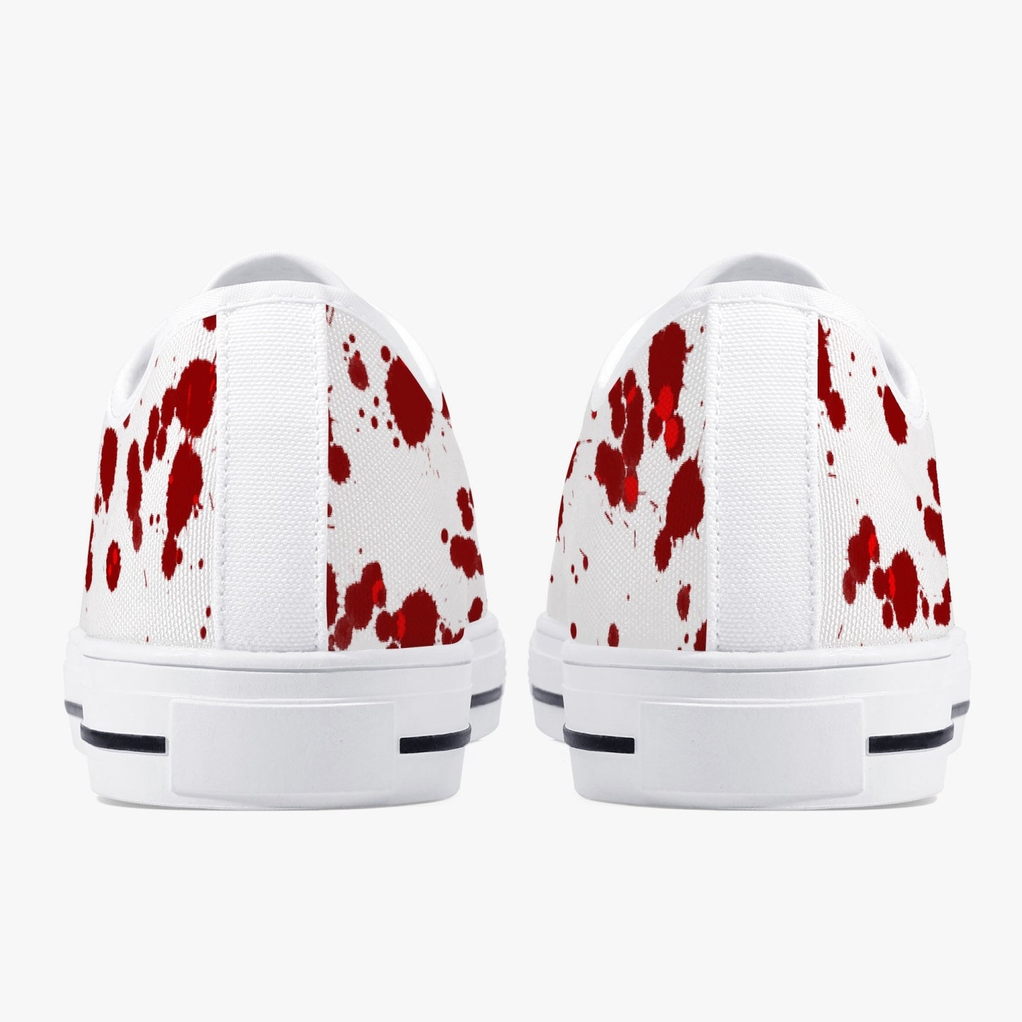 Splatter  Halloween/Horror Low-Top Canvas Shoes - White