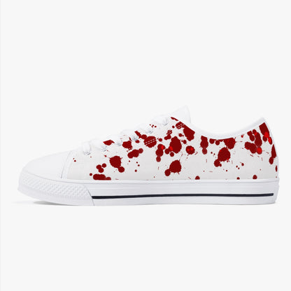 Splatter  Halloween/Horror Low-Top Canvas Shoes - White