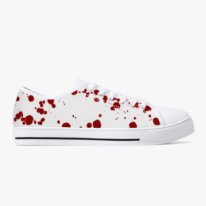 Splatter  Halloween/Horror Low-Top Canvas Shoes - White